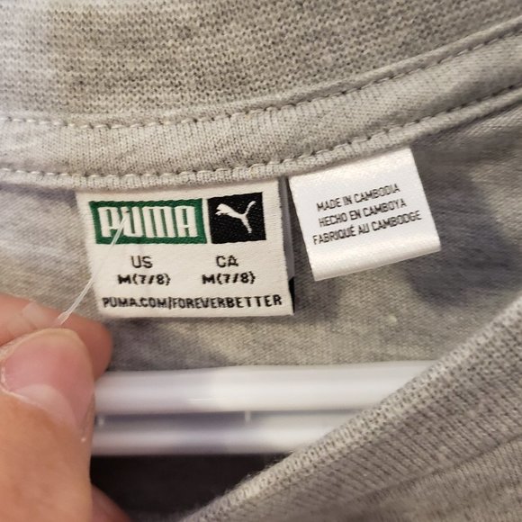 Puma Boy's Light Heather Grey Blue Short Sleeved T-Shirt - Size: M or 7/8 - NWOT - Picture 6 of 8